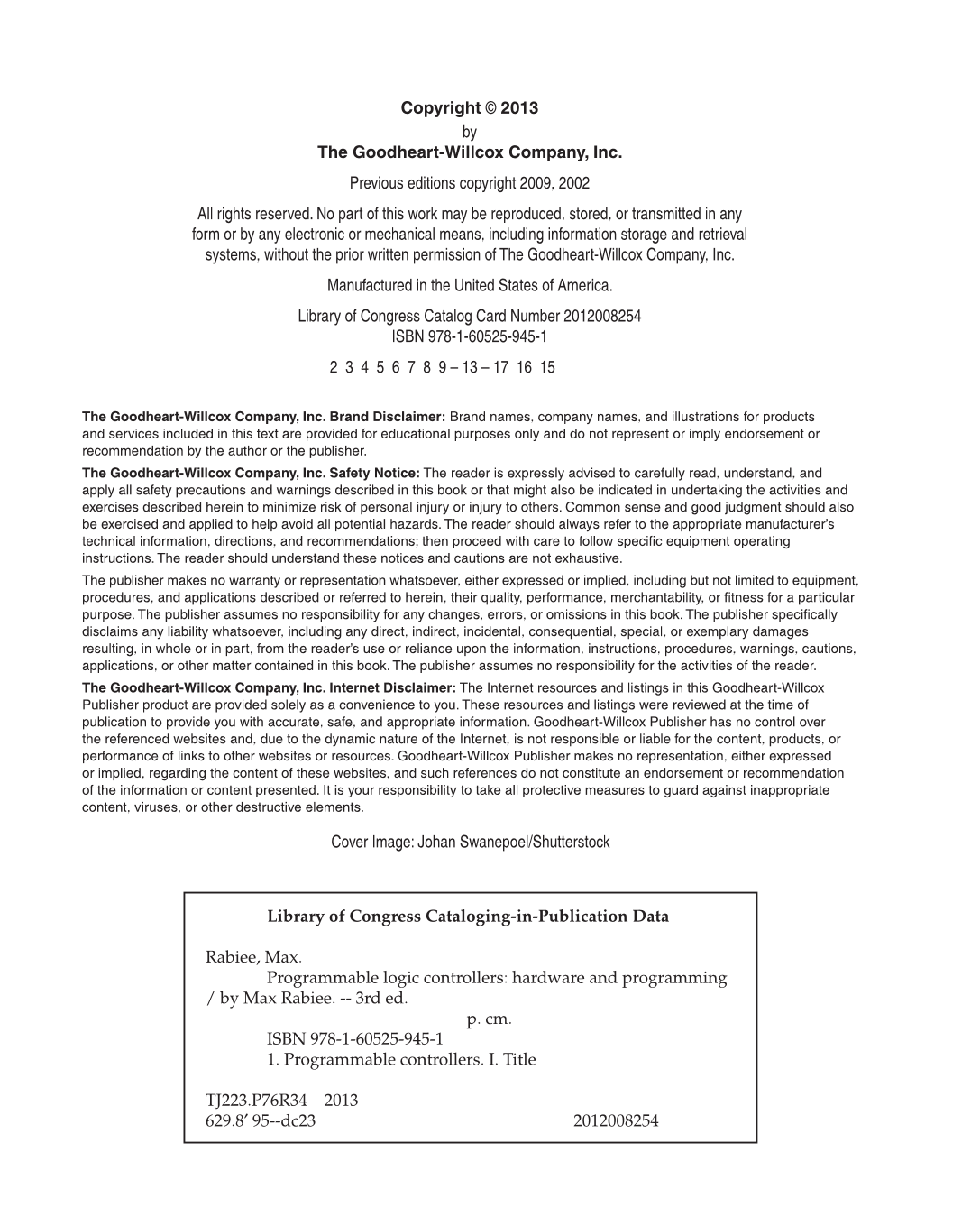 Programmable Logic Controllers, 3rd Edition page 2