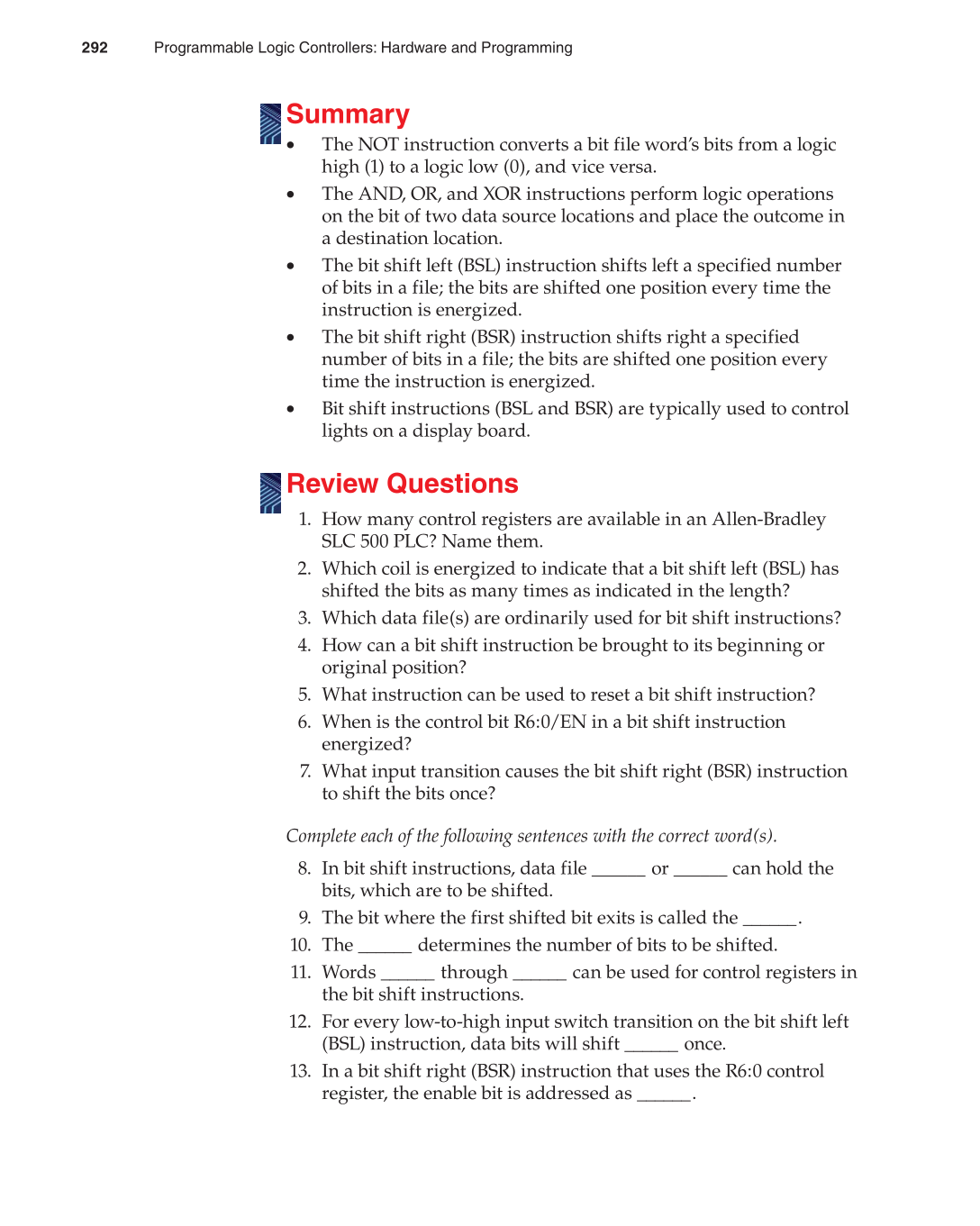 Programmable Logic Controllers, 3rd Edition page 292
