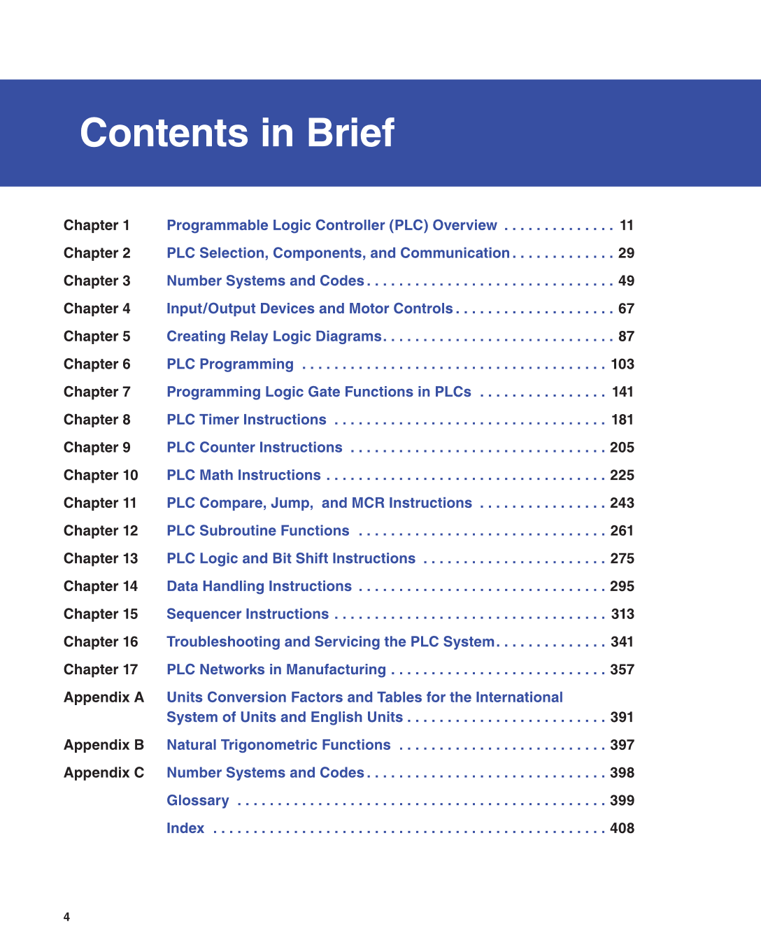 Programmable Logic Controllers, 3rd Edition page 4