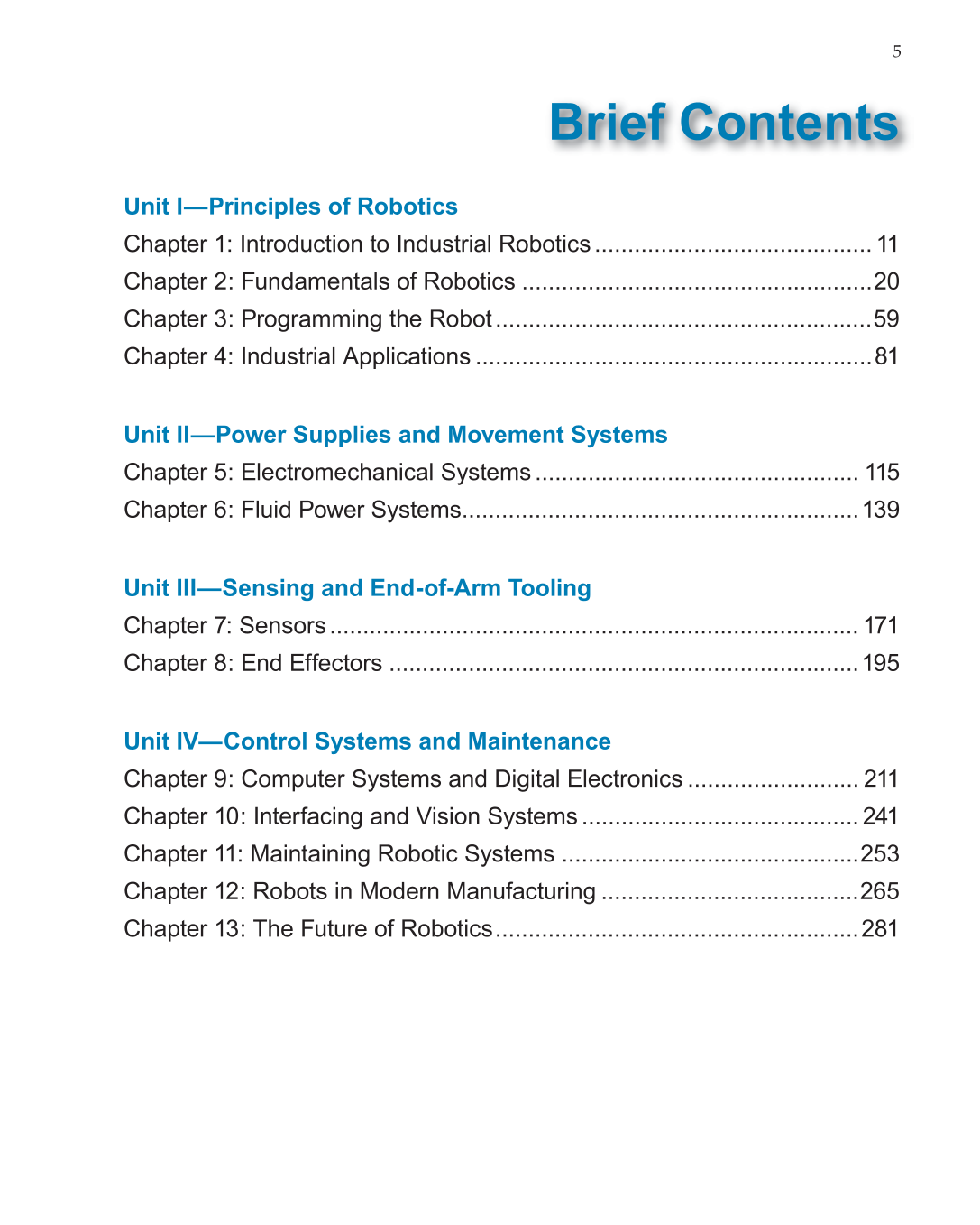 Robotics: Theory and Industrial Applications, 2nd Edition page 5