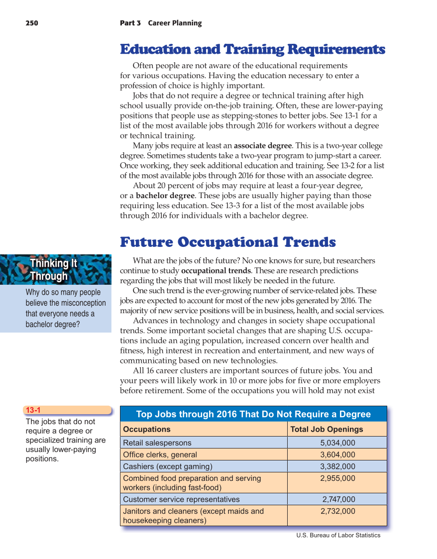 School to Career, 9th Edition page 250