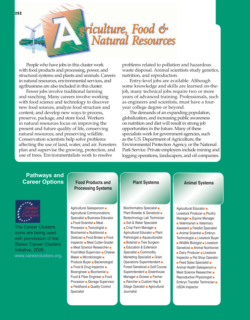 School to Career, 9th Edition page 252