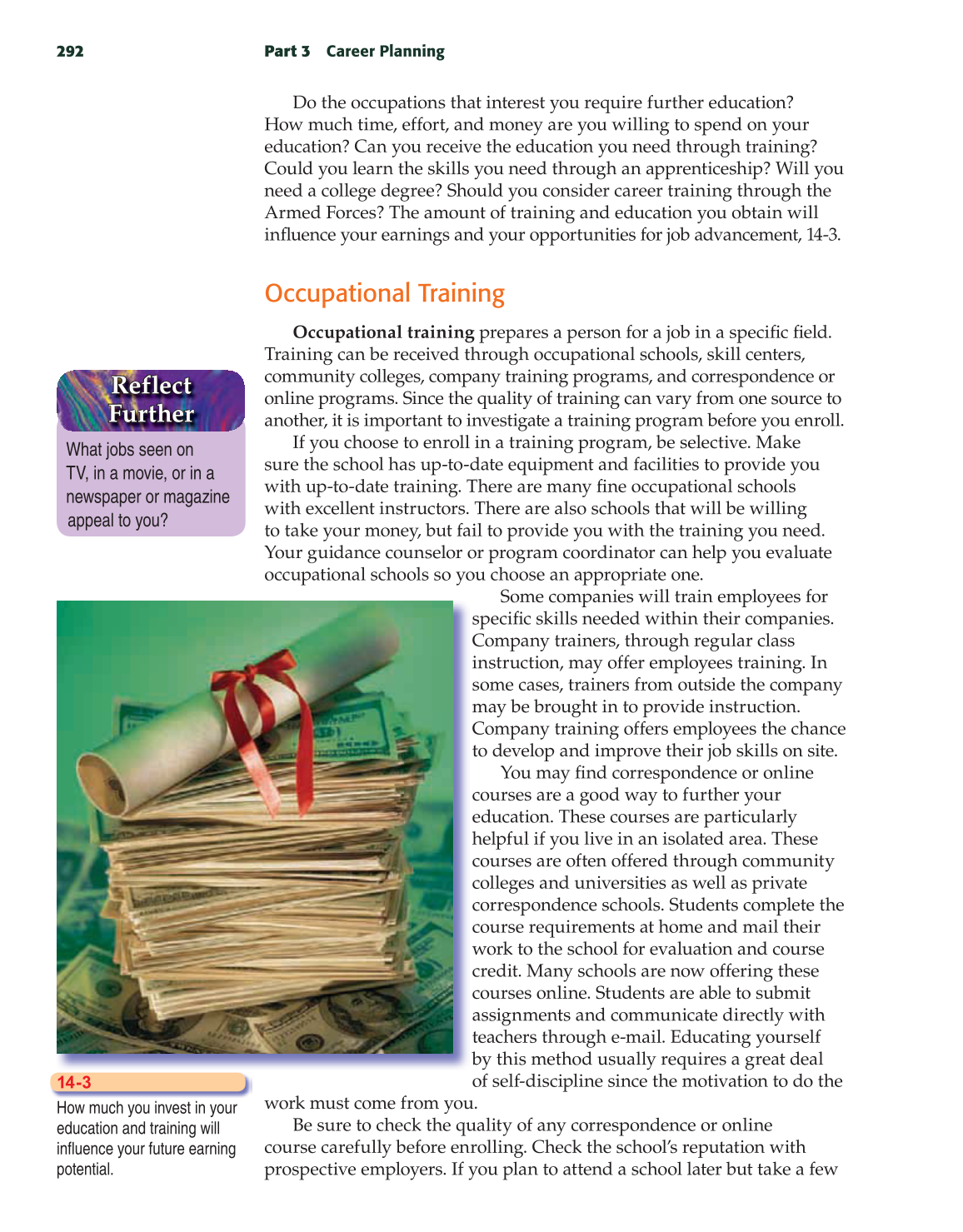 School to Career, 9th Edition page 292