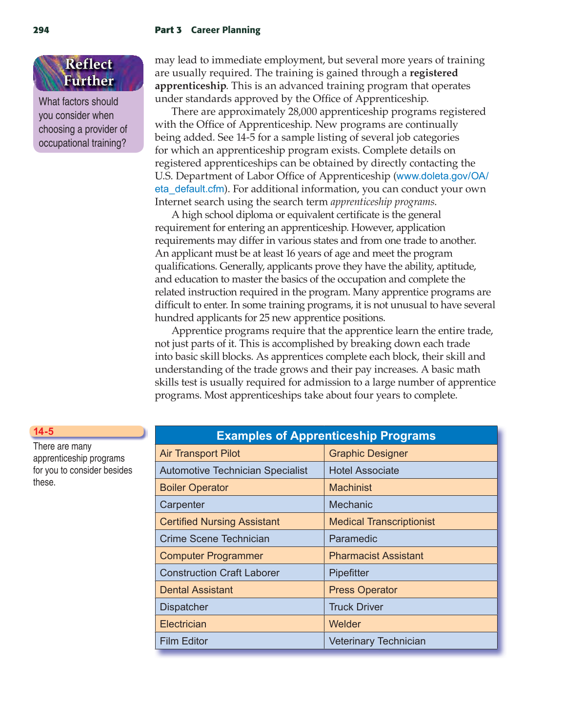 School to Career, 9th Edition page 294