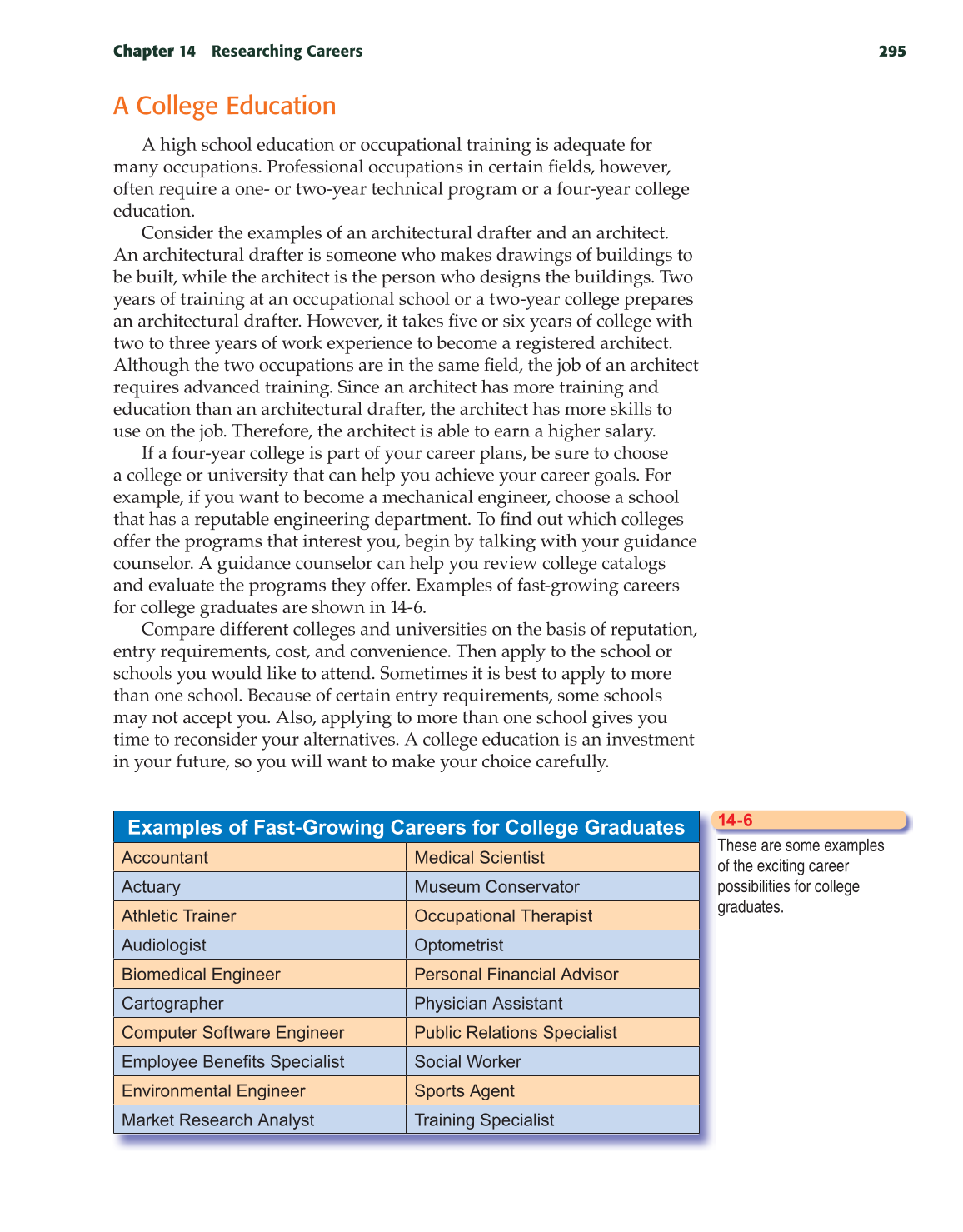 School to Career, 9th Edition page 295