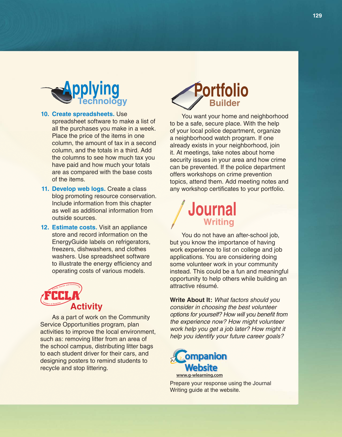Succeeding in Life and Career, 10th Edition page 129