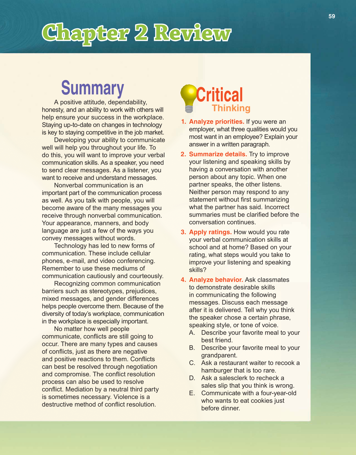Succeeding in Life and Career, 10th Edition page 59