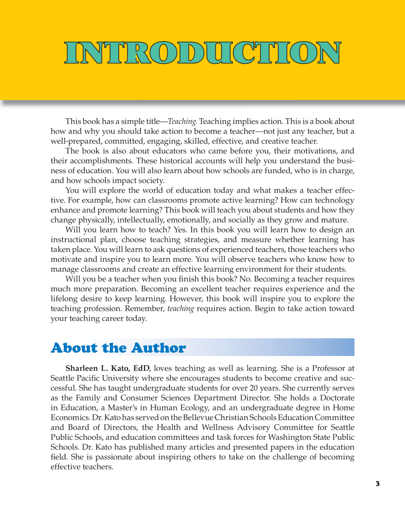 Teaching, 1st Edition page 3