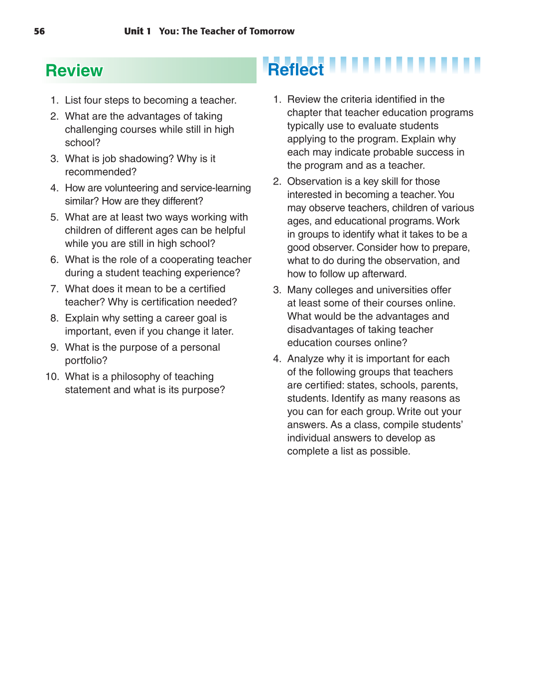 Teaching, 1st Edition page 56