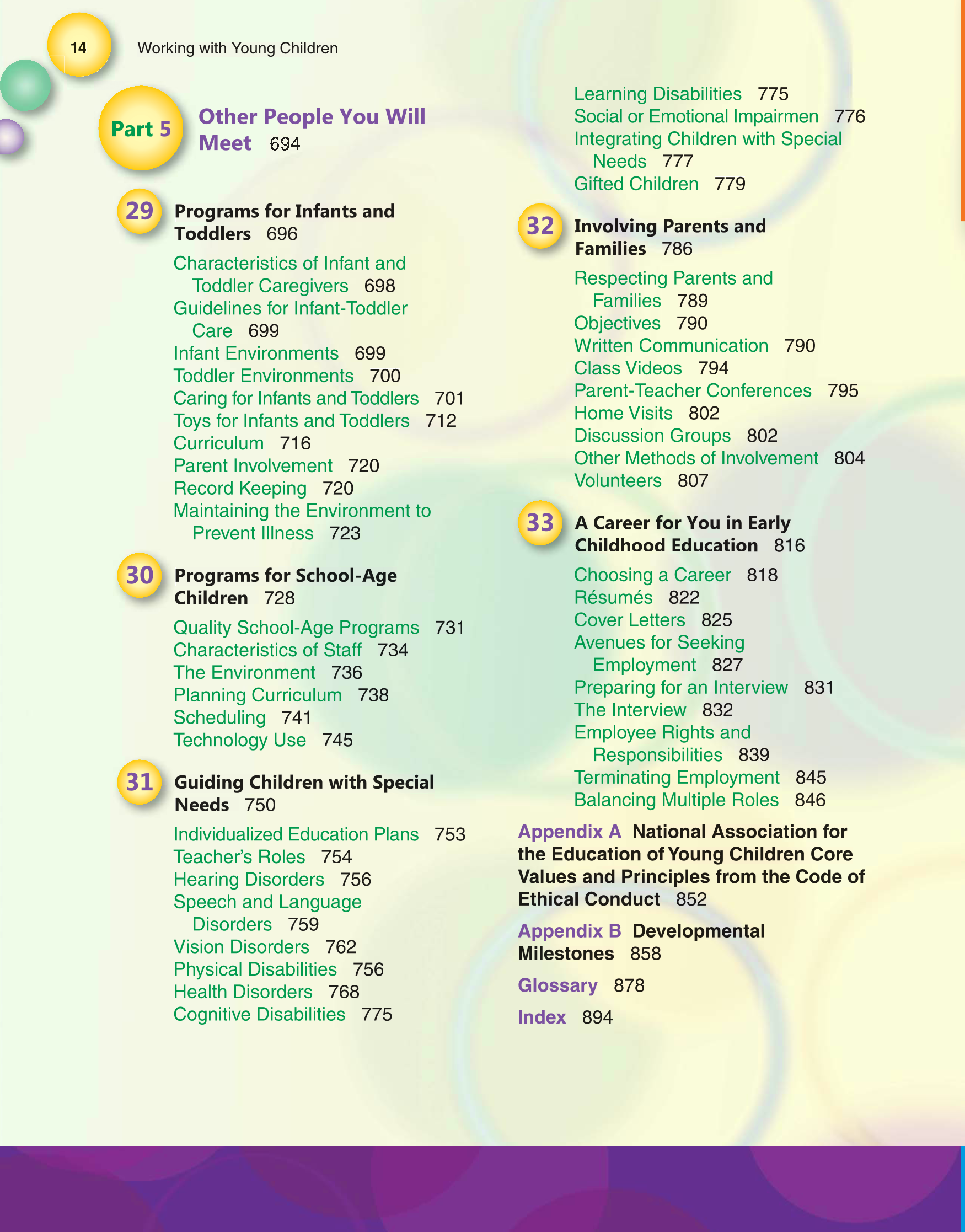 Working with Young Children, 7th Edition page 14