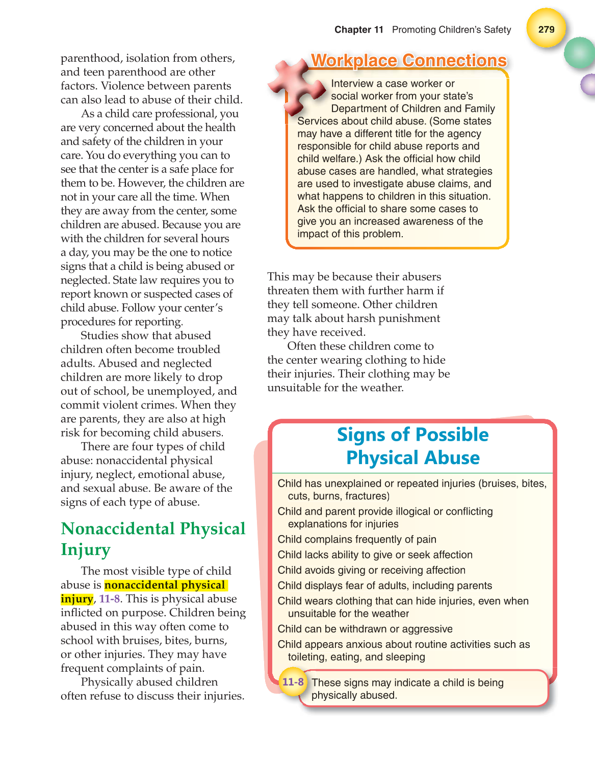Working with Young Children, 7th Edition page 279