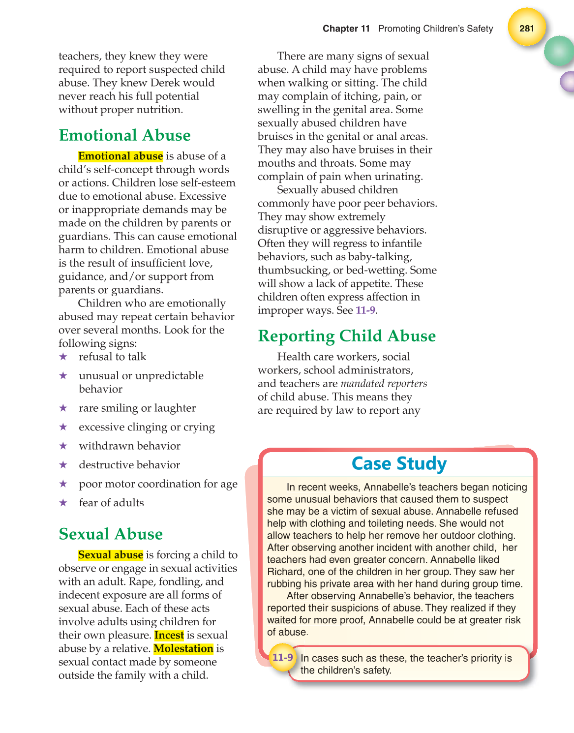 Working with Young Children, 7th Edition page 281