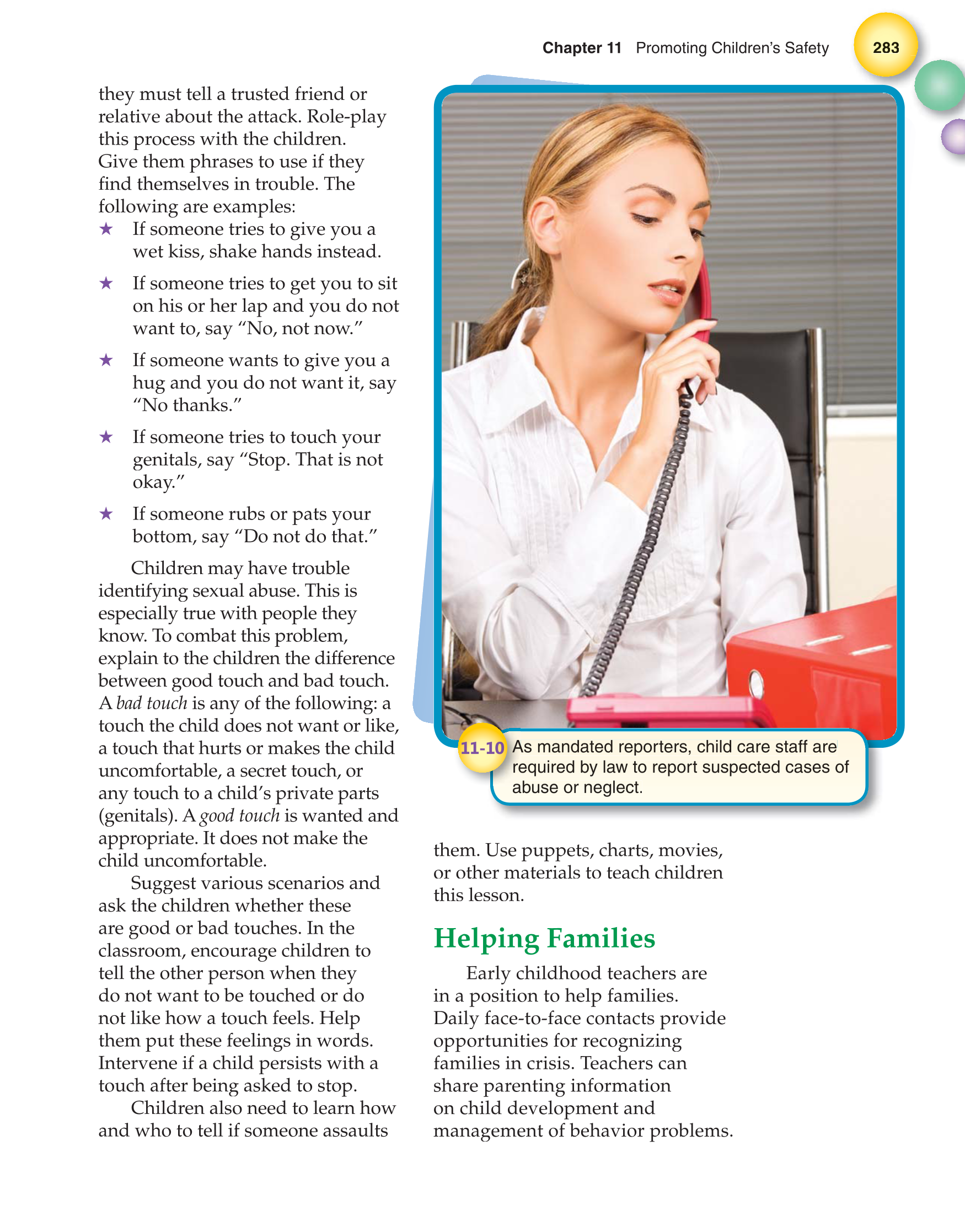 Working with Young Children, 7th Edition page 283