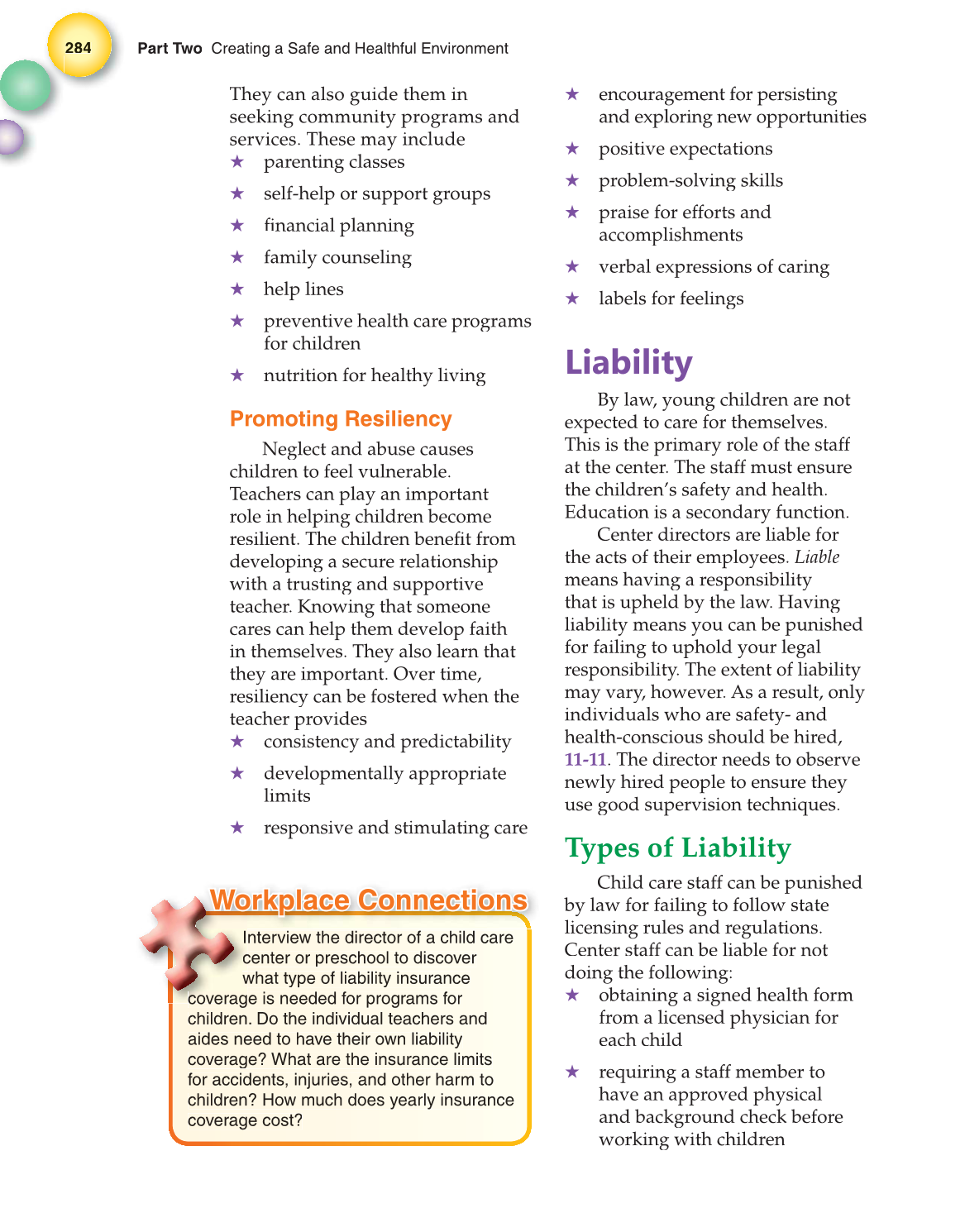 Working with Young Children, 7th Edition page 284