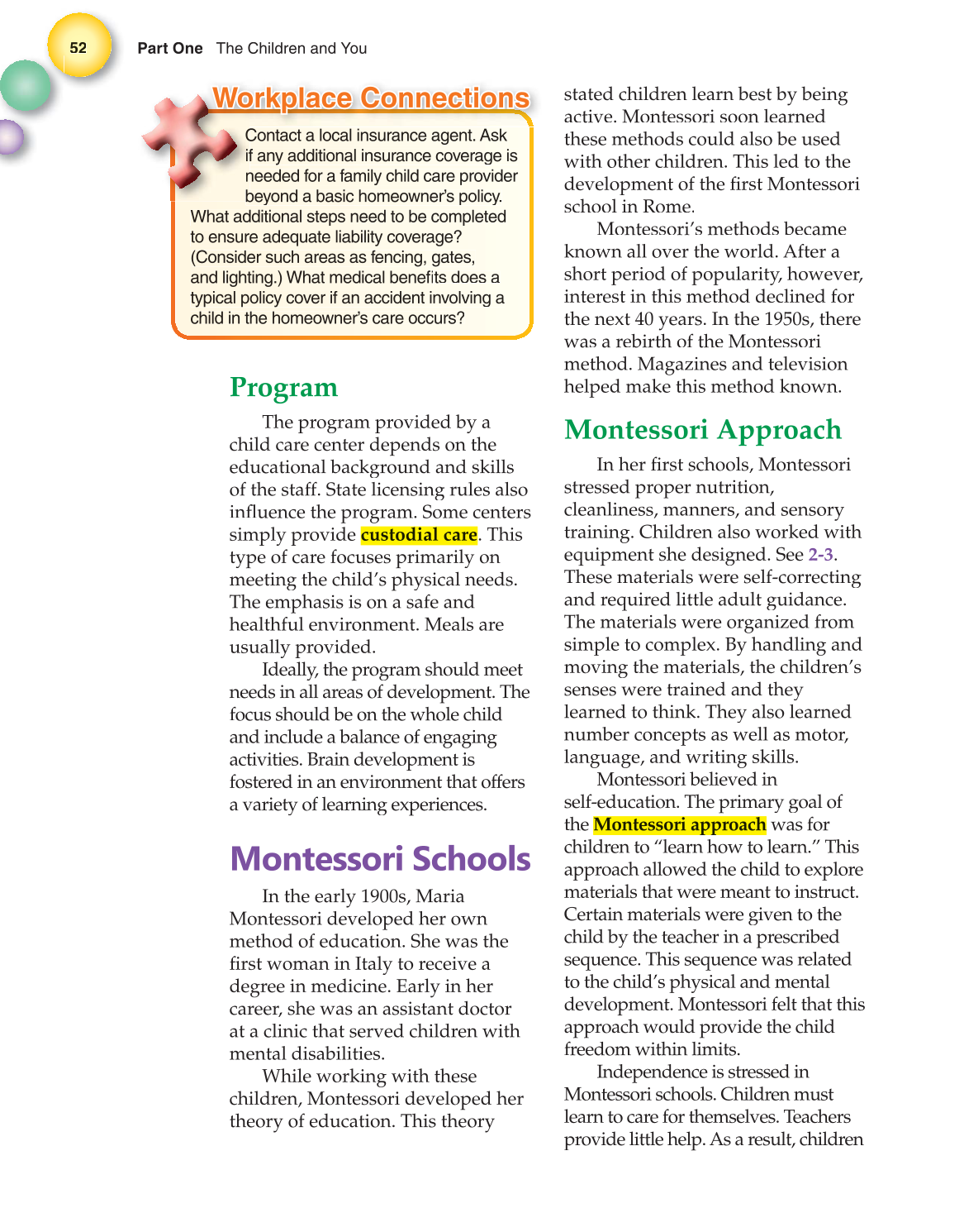 Working with Young Children, 7th Edition page 52