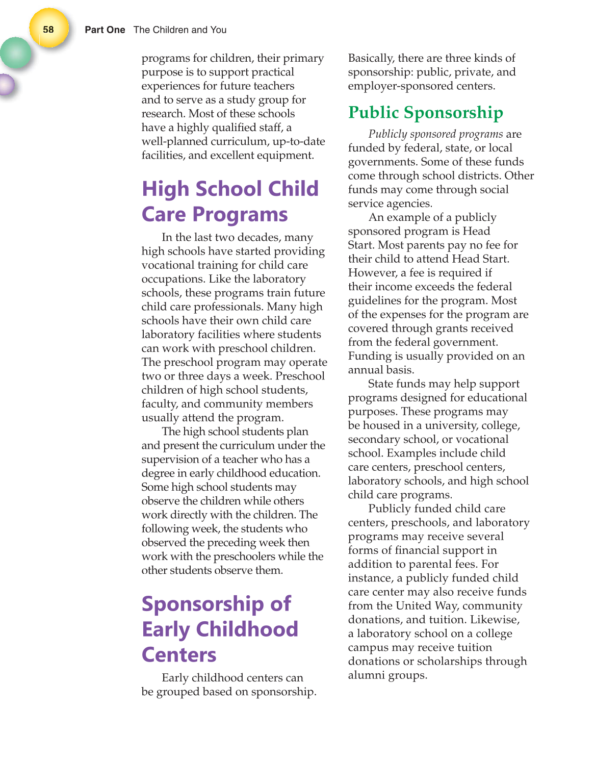 Working with Young Children, 7th Edition page 58