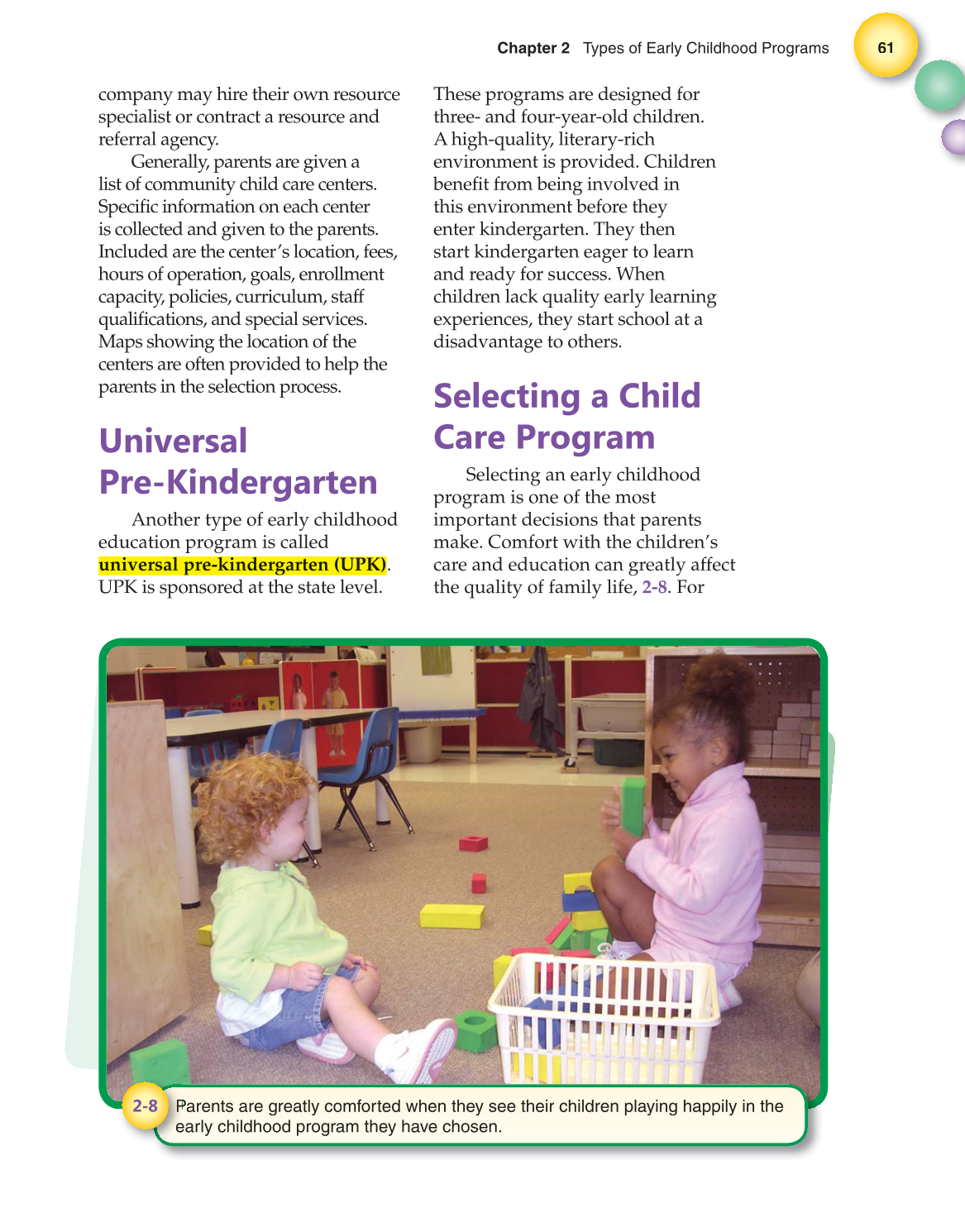 Working with Young Children, 7th Edition page 61
