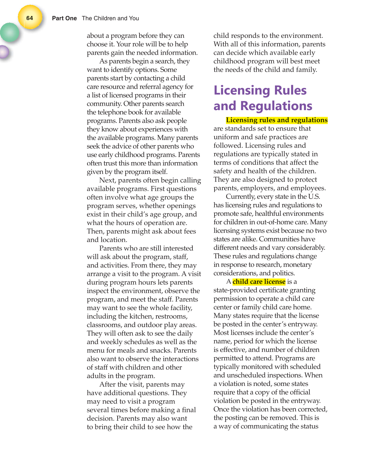 Working with Young Children, 7th Edition page 64