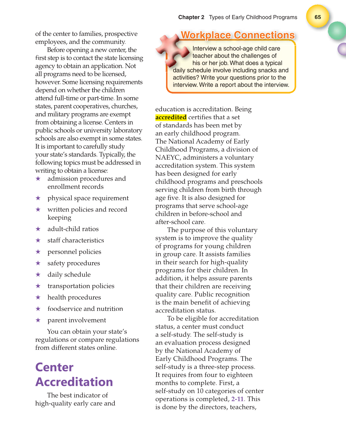 Working with Young Children, 7th Edition page 65