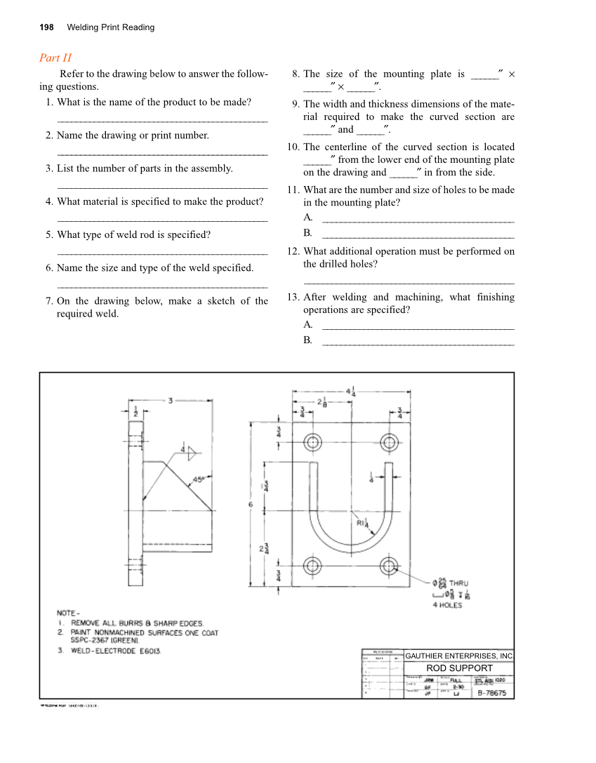Welding Print Reading, 6th Edition page 198