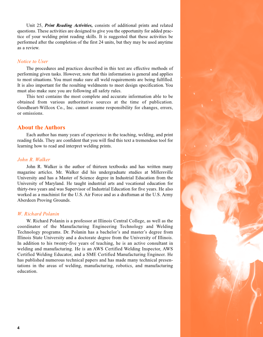 Welding Print Reading, 6th Edition page 4