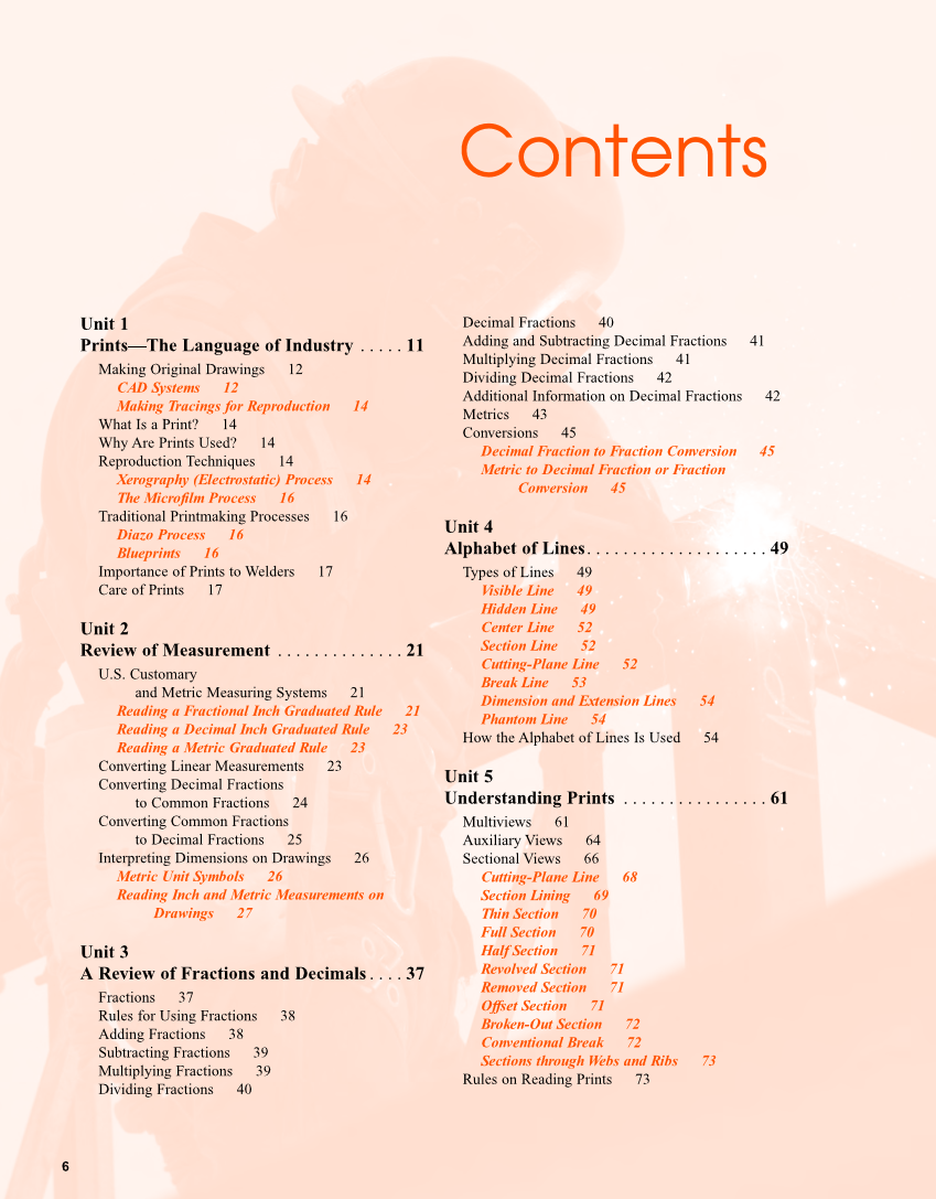 Welding Print Reading, 6th Edition page 6