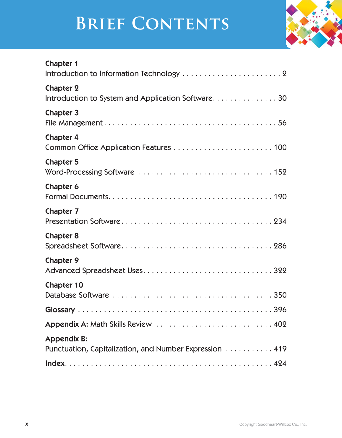 Introduction to Microsoft Office 2016, 1st Edition page x