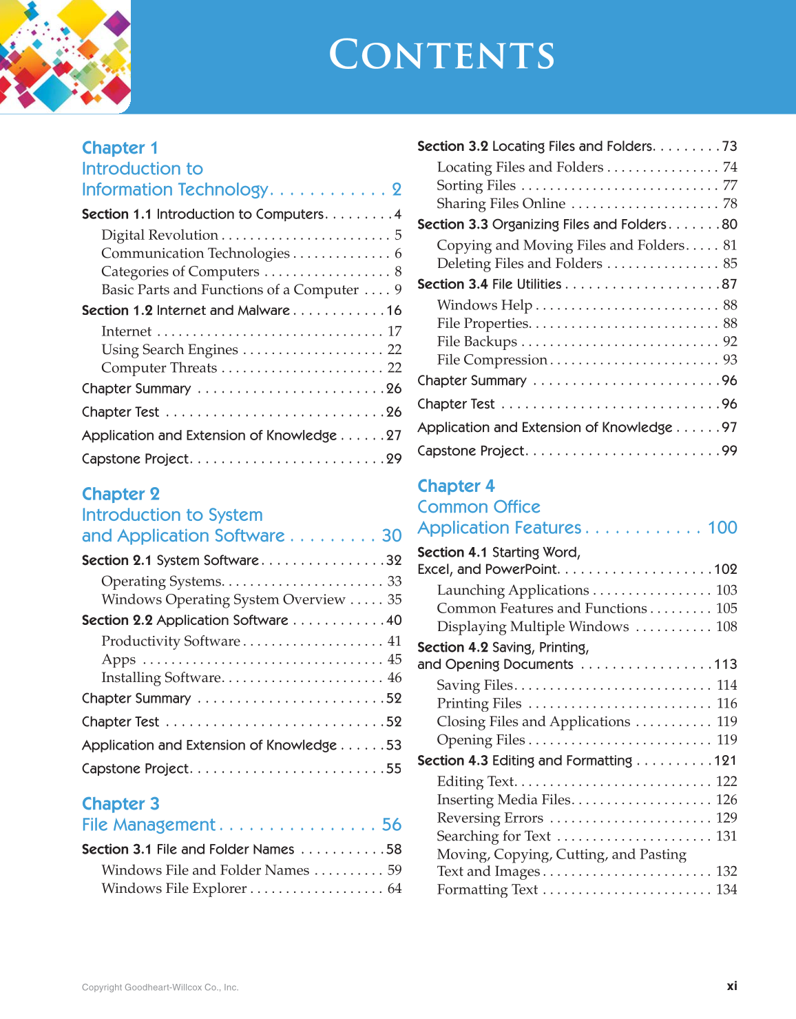 Introduction to Microsoft Office 2016, 1st Edition page xi