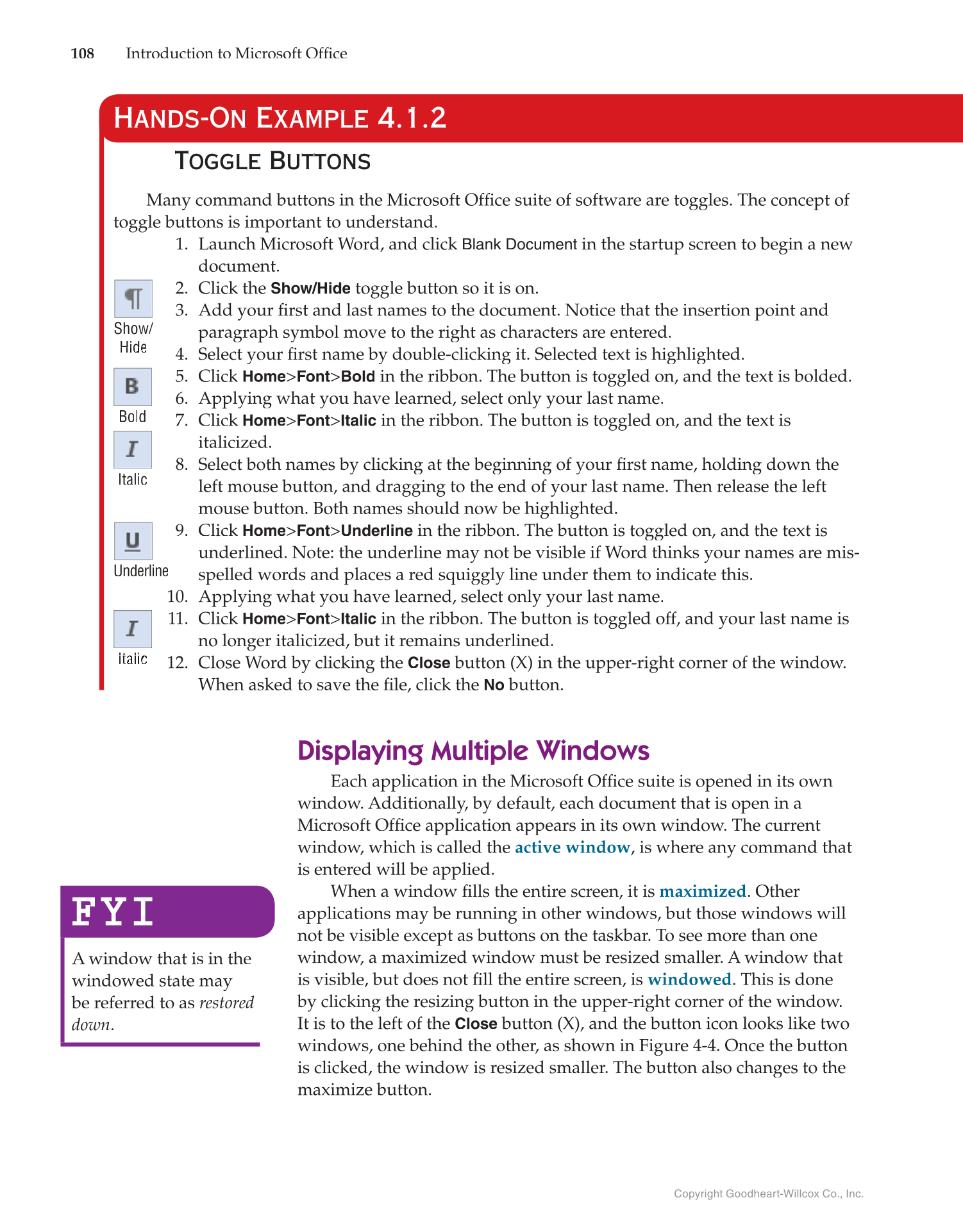 Introduction to Microsoft Office 2016, 1st Edition page 108