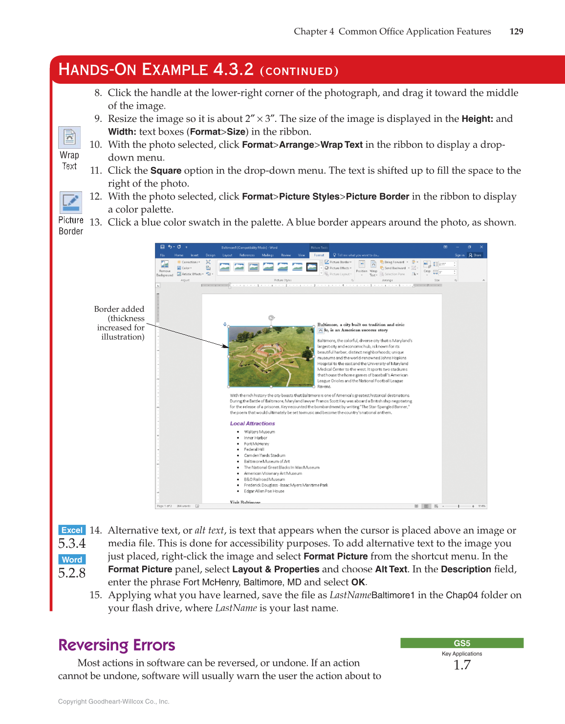 Introduction to Microsoft Office 2016, 1st Edition page 129