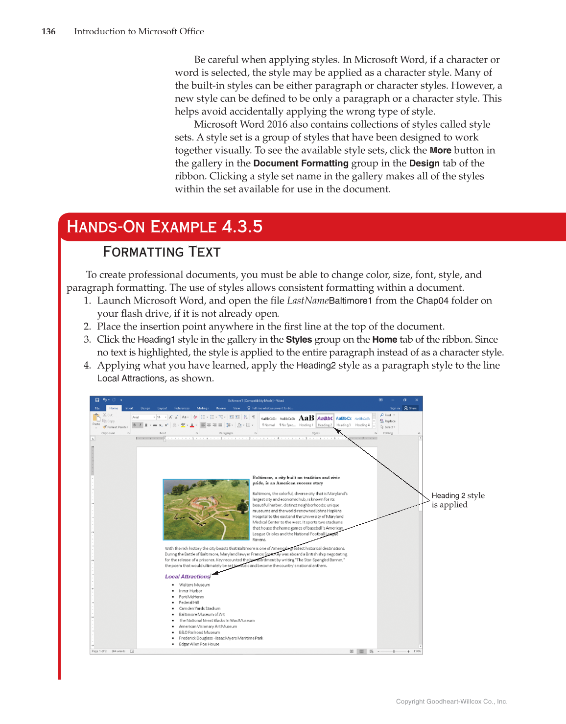 Introduction to Microsoft Office 2016, 1st Edition page 136