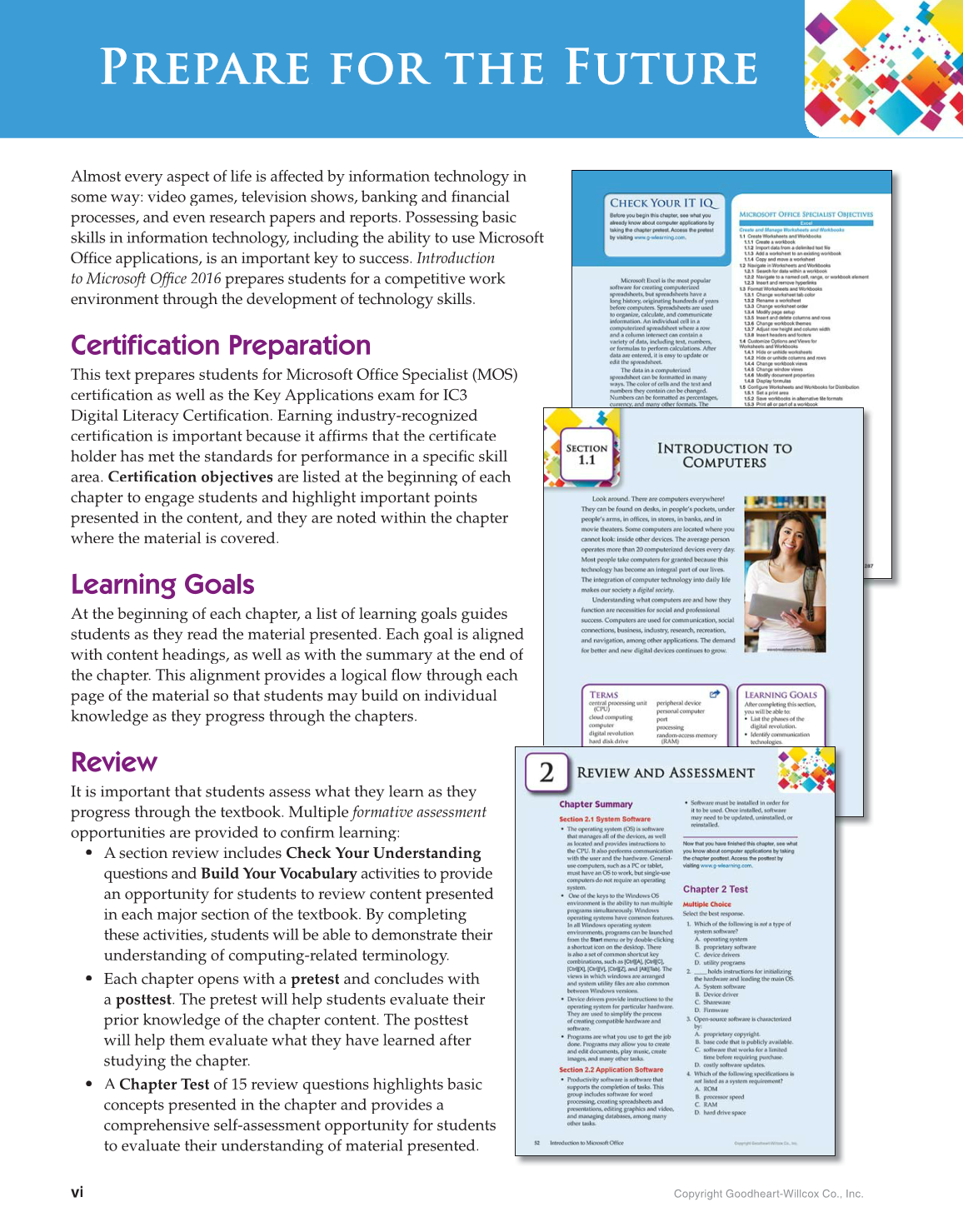 Introduction to Microsoft Office 2016, 1st Edition page vi