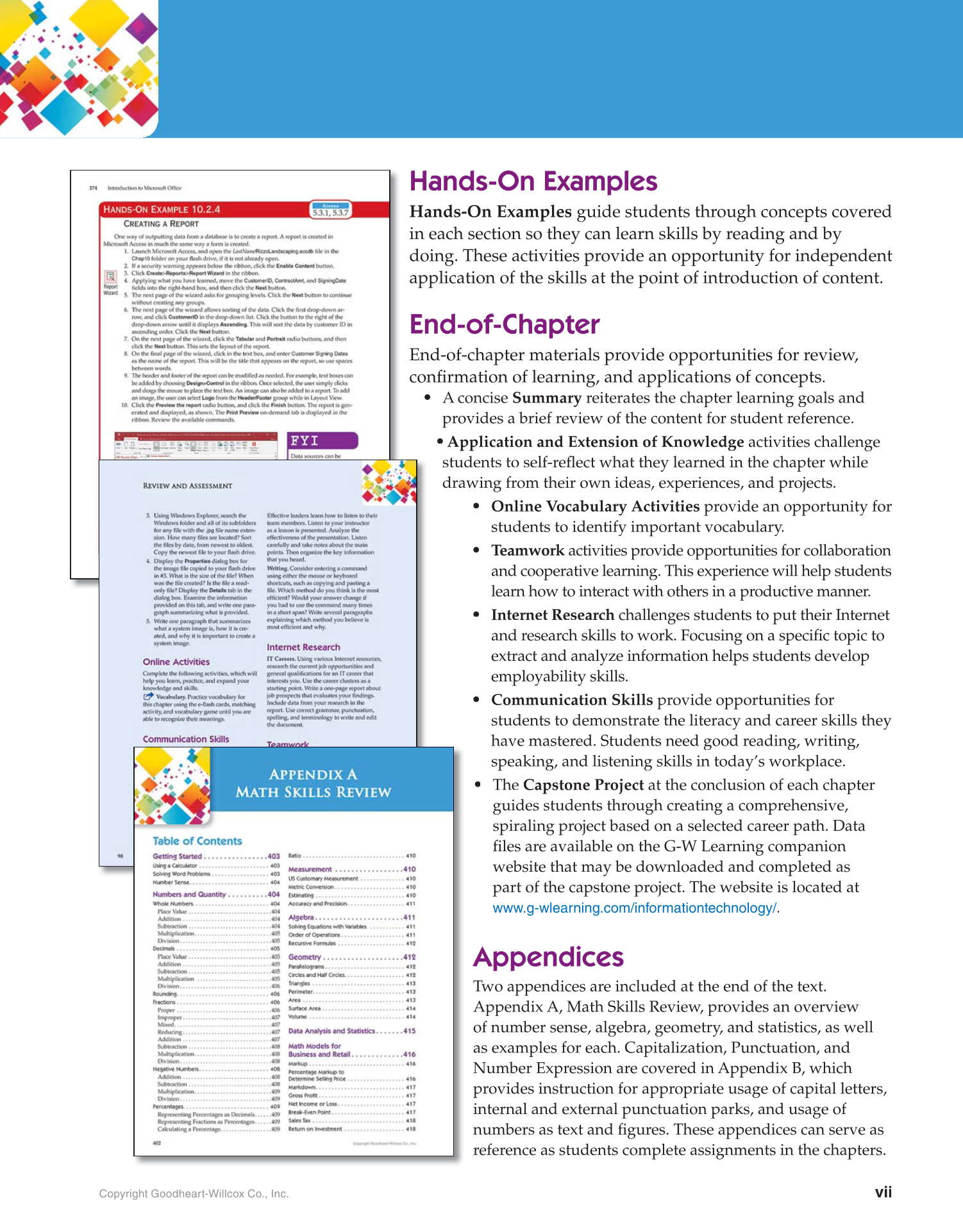 Introduction to Microsoft Office 2016, 1st Edition page vii