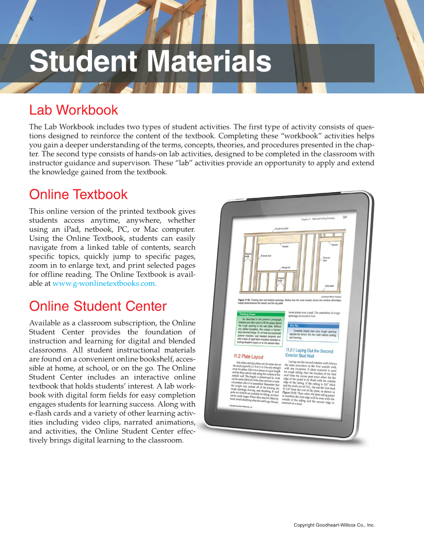 Modern Carpentry, 12th Edition page x