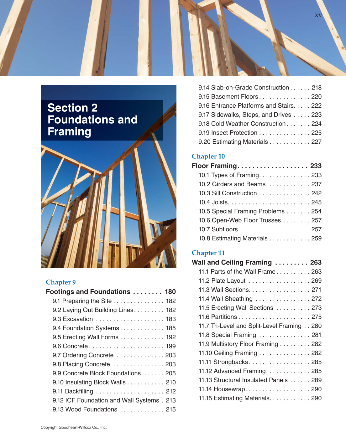 Modern Carpentry, 12th Edition page xv