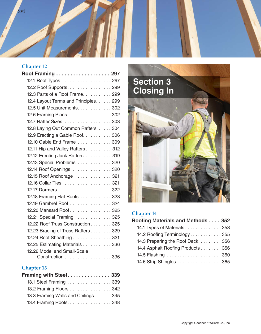 Modern Carpentry, 12th Edition page xvi