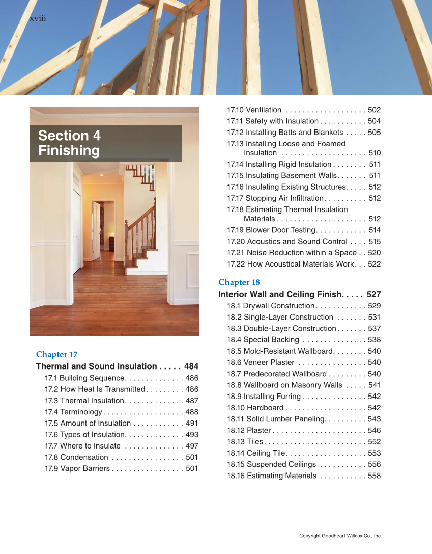 Modern Carpentry, 12th Edition page xviii
