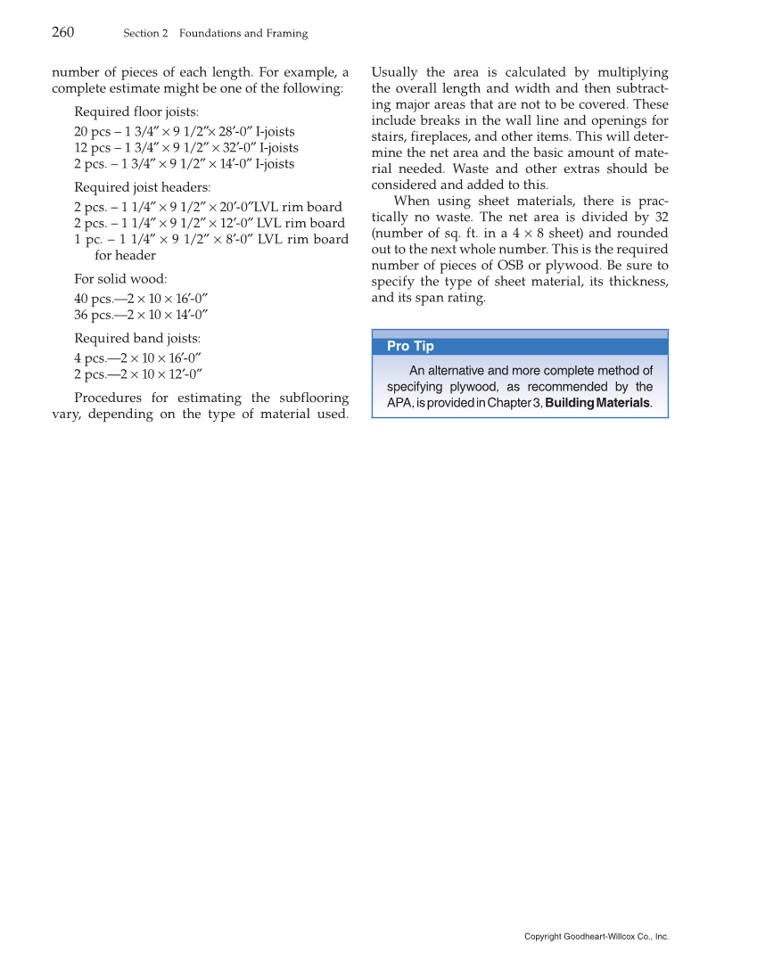 Modern Carpentry, 12th Edition page 260
