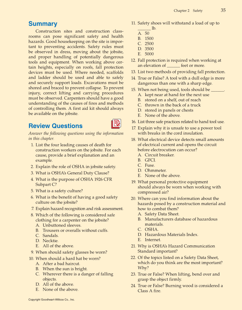 Modern Carpentry, 12th Edition page 35