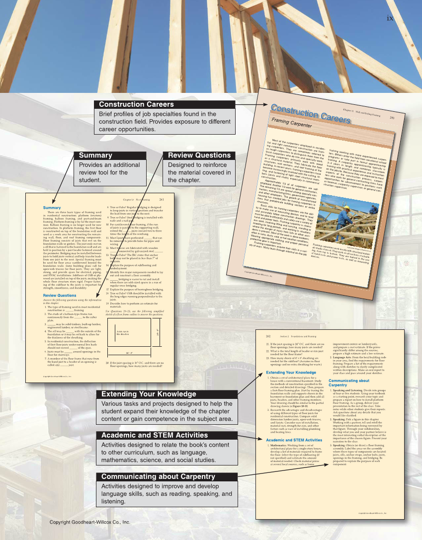 Modern Carpentry, 12th Edition page ix