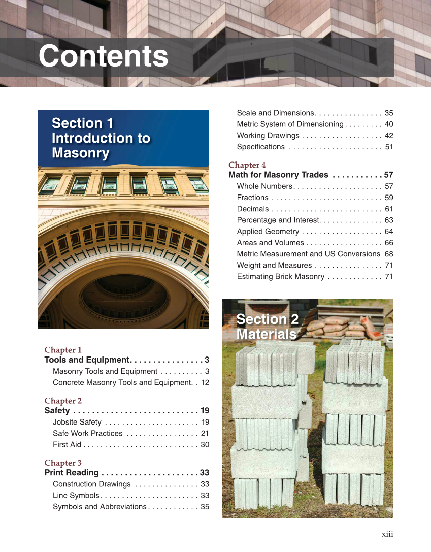 Modern Masonry: Brick, Block, Stone, 8th Edition page xiii