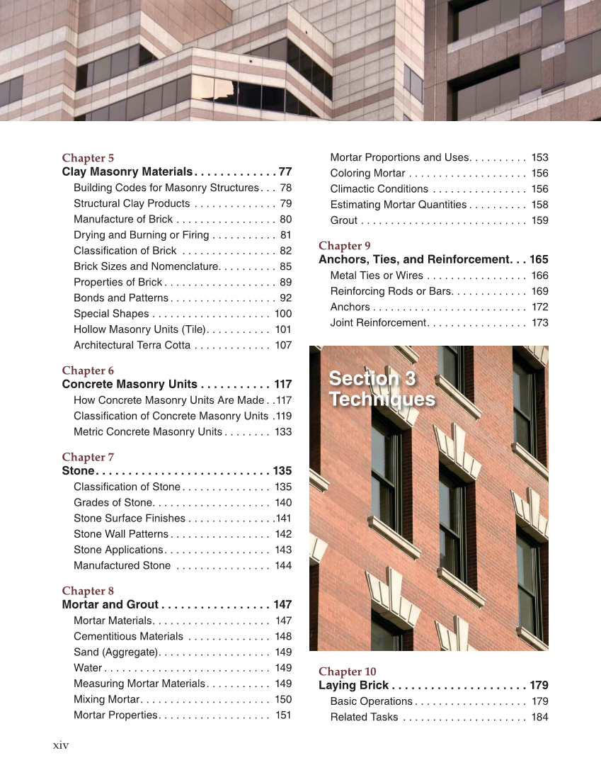 Modern Masonry: Brick, Block, Stone, 8th Edition page xiv
