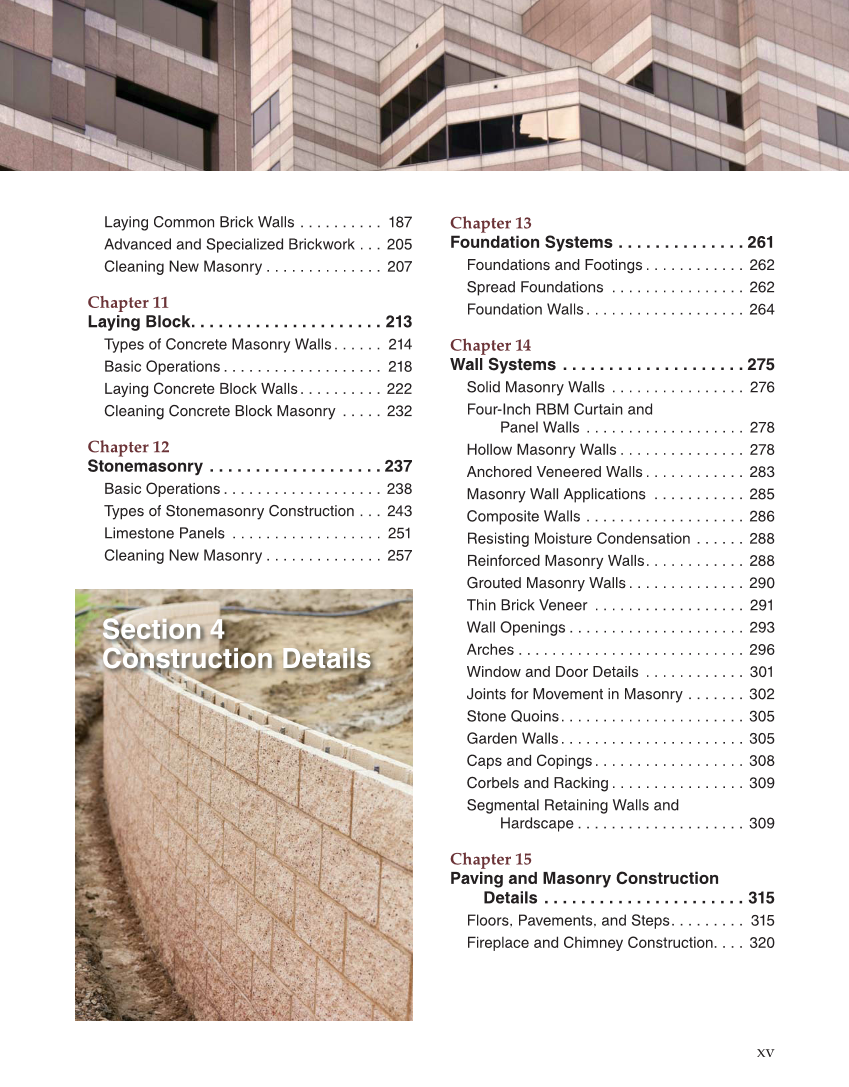 Modern Masonry: Brick, Block, Stone, 8th Edition page xv