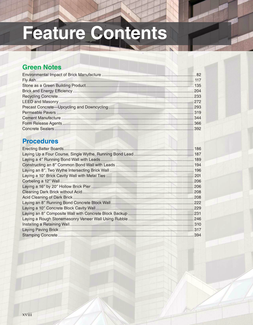 Modern Masonry: Brick, Block, Stone, 8th Edition page xviii