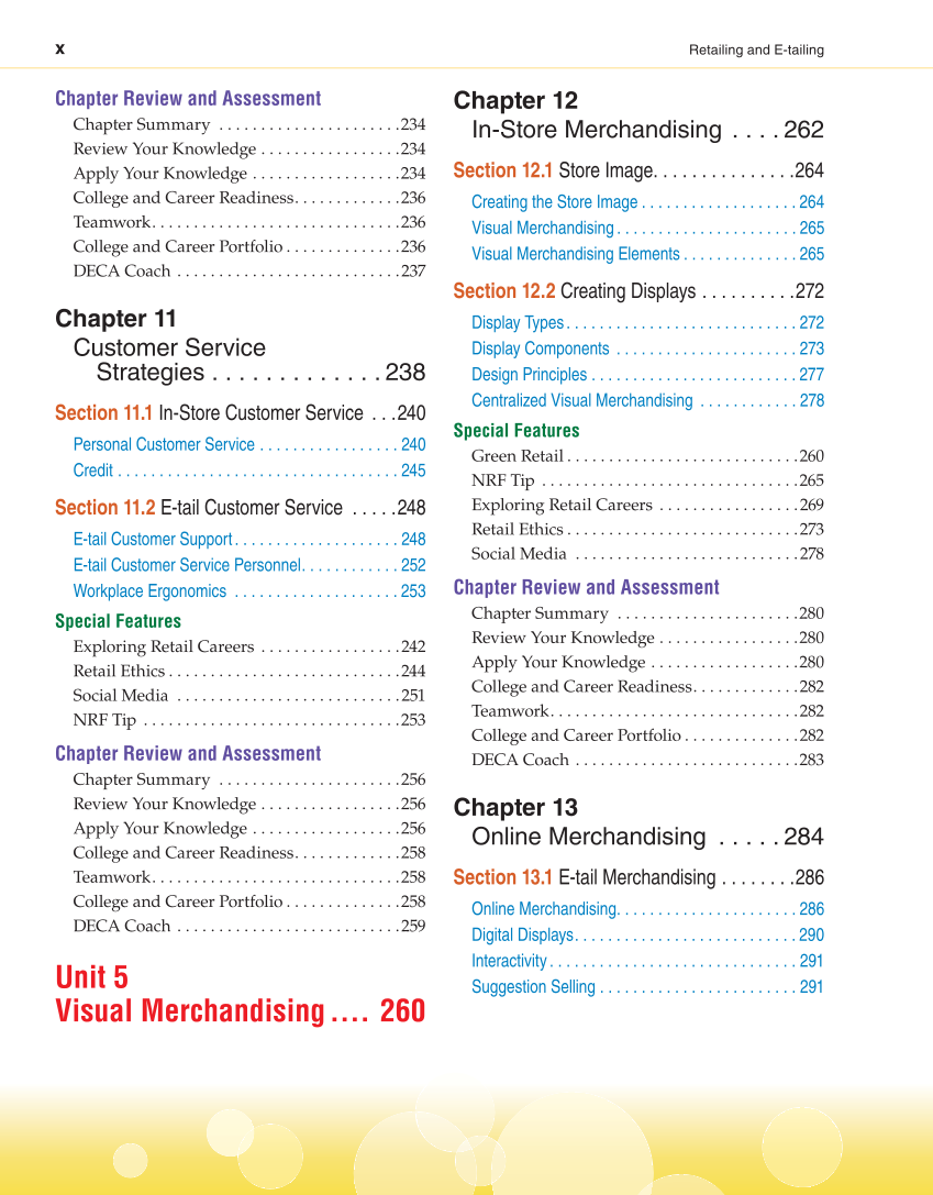 Retailing and E-tailing, 1st Edition page x