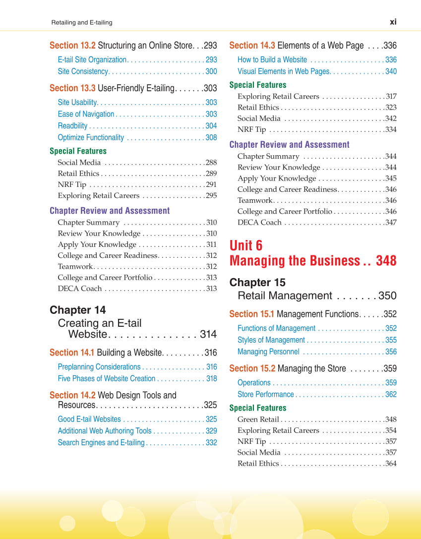 Retailing and E-tailing, 1st Edition page xi