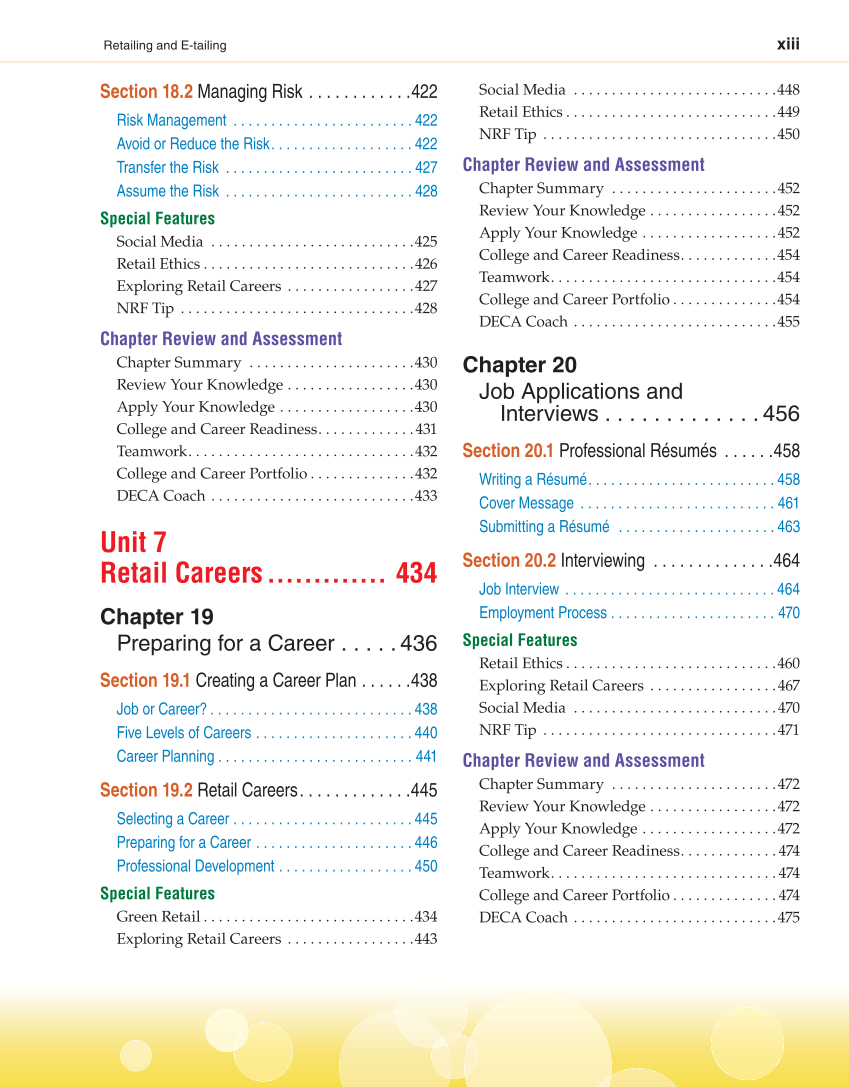 Retailing and E-tailing, 1st Edition page xiii