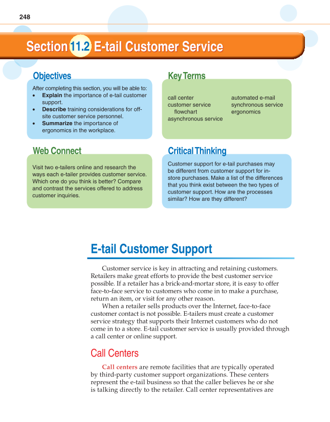 Retailing and E-tailing, 1st Edition page 248