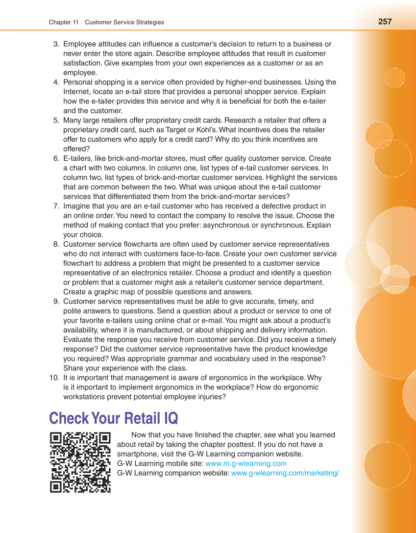 Retailing and E-tailing, 1st Edition page 257