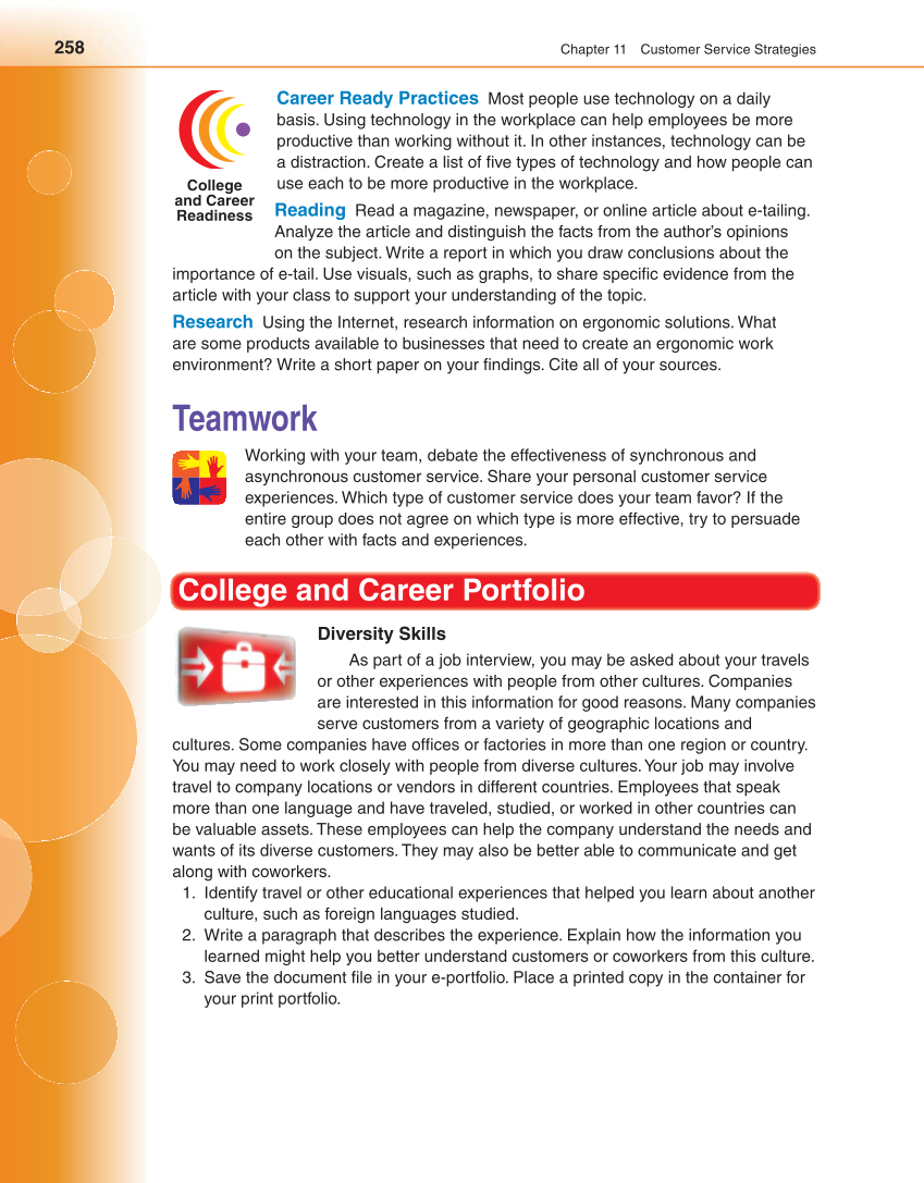 Retailing and E-tailing, 1st Edition page 258